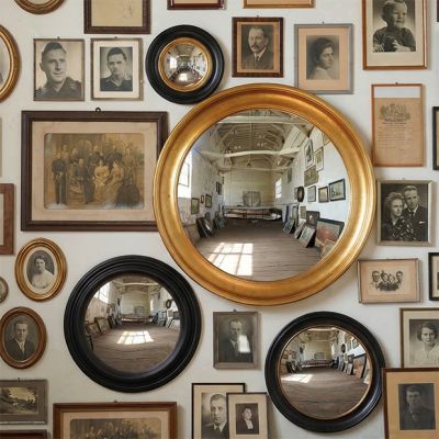 Round Framed Convex Wall Mirror