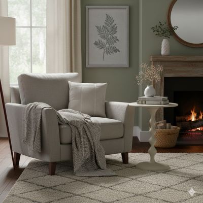 Round Hammered Metal Table White