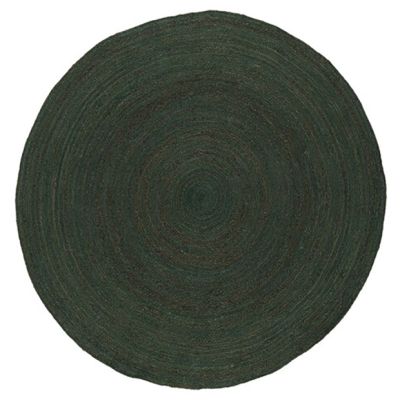 Round Jute Dark Accent Rug