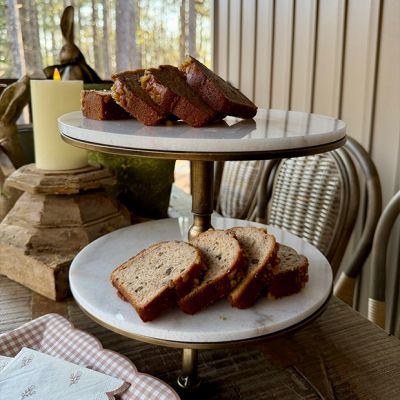 Round Marble Tiered Riser