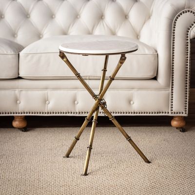 Round Marble Top Side Table