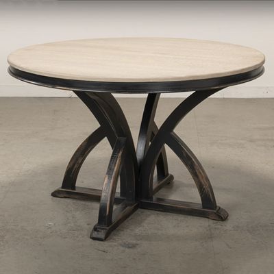 Round Pedestal Farmhouse Dining Table