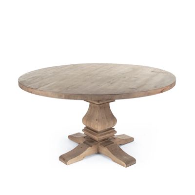 Round Rustic Pedestal Dining Table