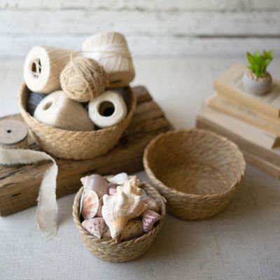 Round Simple Seagrass Basket Set of 3