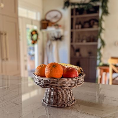 Round Willow Basket Pedestal Riser