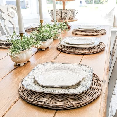 Round Woven Willow Placemat Set of 4