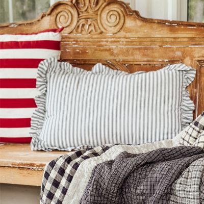 Ruffle Edge Striped Pillow