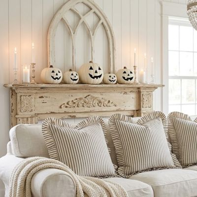 Ruffle Edge Ticking Stripe Euro Sham