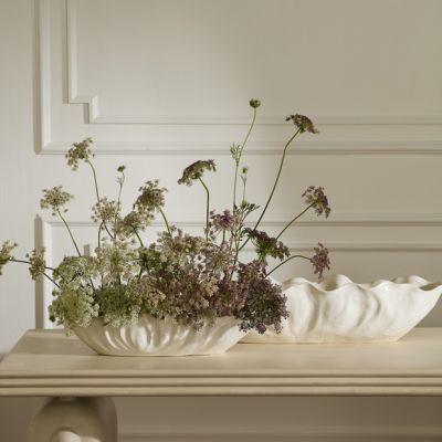 Ruffle Rim Ceramic Trough Tray