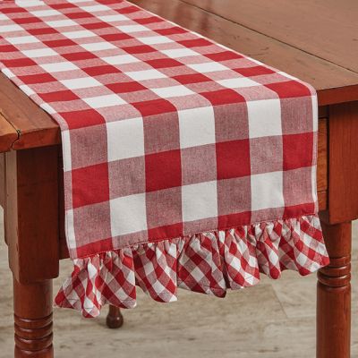 Ruffled Checkered Table Runner