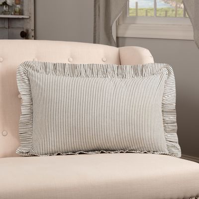 Ruffled Ticking Stripe Accent Pillow