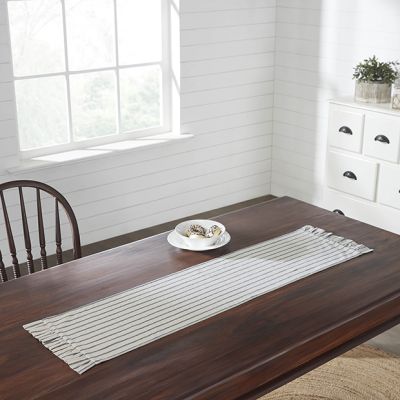 Ruffled Ticking Stripe Table Runner