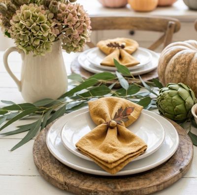 Rustic Acorn Oak Napkin Ring Set of 4