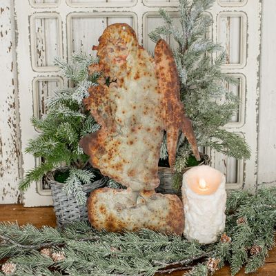 Rustic Angel Metal Plaque