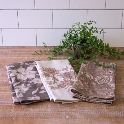 Rustic Bloom 3 Piece Cotton Tea Towel Set