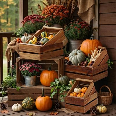 Rustic Board Crates Set of 4