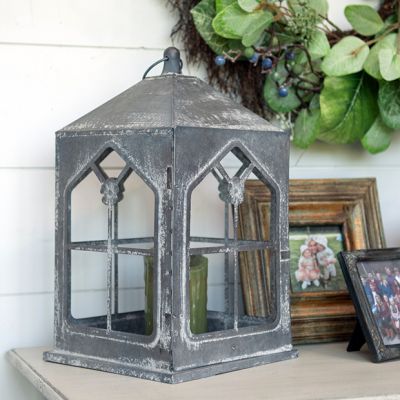 Rustic Chic Metal Candle Lantern 15 Inch