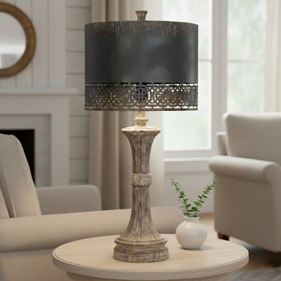 Rustic Chic Metal Shade Table Lamp