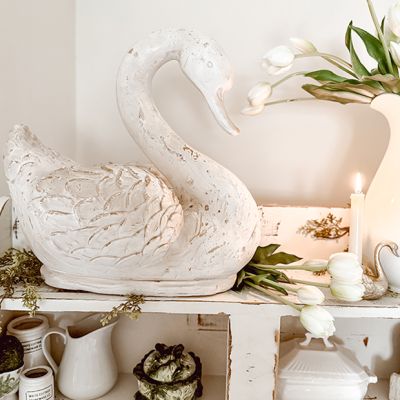 Rustic Chic Textured Swan Figure