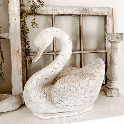 Rustic Chic Textured Swan Figure