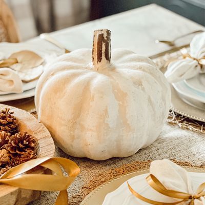 Rustic Clay Pumpkin Gourd 8 inch
