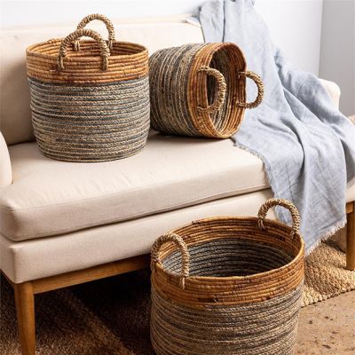 Rustic Cottage Handled Storage Baskets
