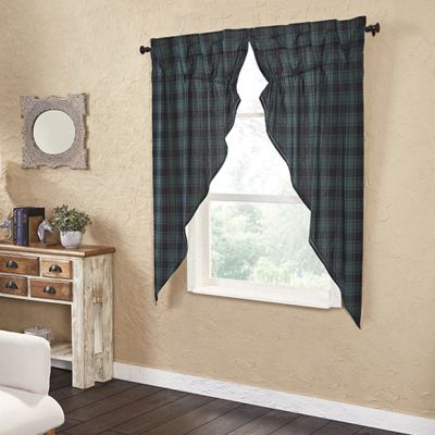 Rustic Cottage Plaid Short Panel Set of 2