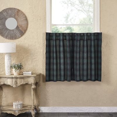 Rustic Cottage Plaid Window Tier Set of 2
