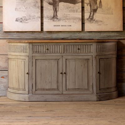 Rustic Country Painted Sideboard Cabinet
