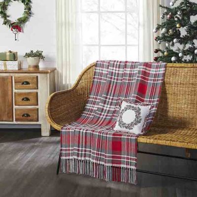 Rustic Country Winter Plaid Throw Blanket