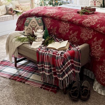 Rustic Country Winter Plaid Throw Blanket