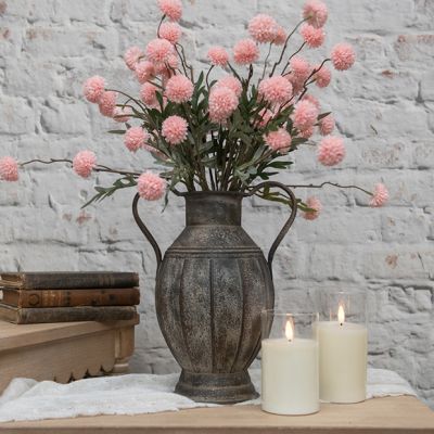 Rustic Distressed Metal Urn Vase