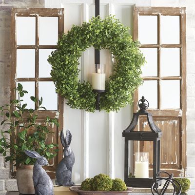 Rustic Distressed Mirrored Door Panel