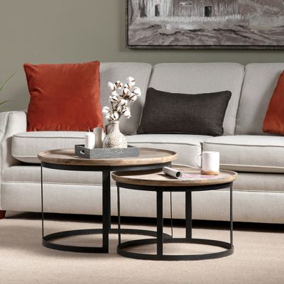 Rustic Elegance Nesting Side Table Set of 2