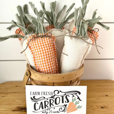 Rustic Fabric Carrot Set of 5