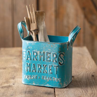 Rustic Farmer's Market Metal Container