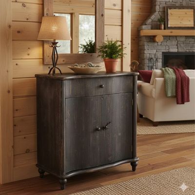 Rustic Farmhouse 2 Door Cabinet Table
