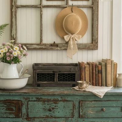 Rustic Farmhouse Chicken Wire Counter Box
