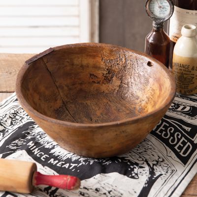 Rustic Farmhouse Decorative Treen Bowl