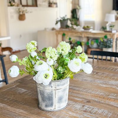Rustic Farmhouse Metal Bucket Planter