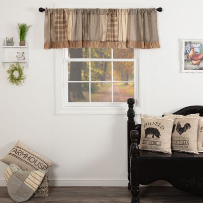 Rustic Farmhouse Patchwork Valance Curtain