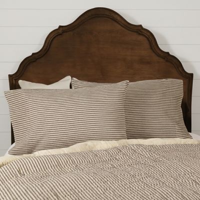 Rustic Farmhouse Ticking Stripe Pillowcase Set of 2 Charcoal