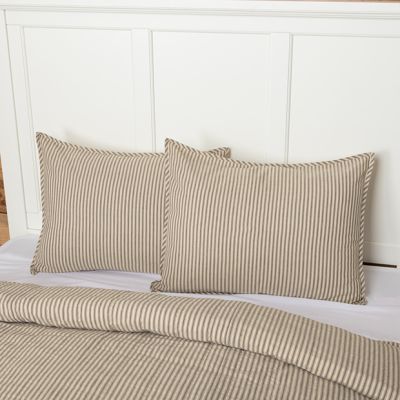 Rustic Farmhouse Ticking Stripe Standard Sham Set of 2