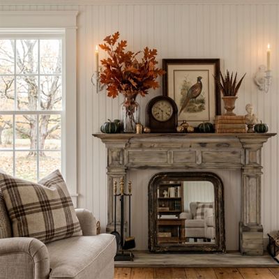 Rustic Farmhouse Wood Mantel