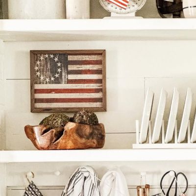 Rustic Flag Framed Wall Art
