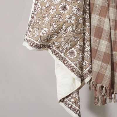 Rustic Floral Quilted Throw Blanket