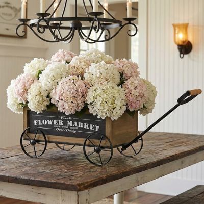 Rustic Flower Market Decorative Wagon Planter
