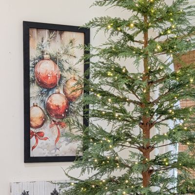 Rustic Framed Christmas Ornament Wall Art