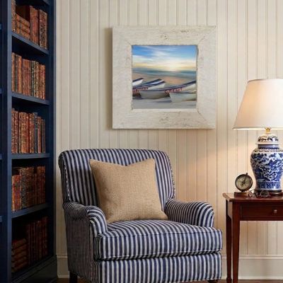 Rustic Framed Crest Boats Wall Art