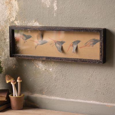 Rustic Framed Flying Birds Wall Decor